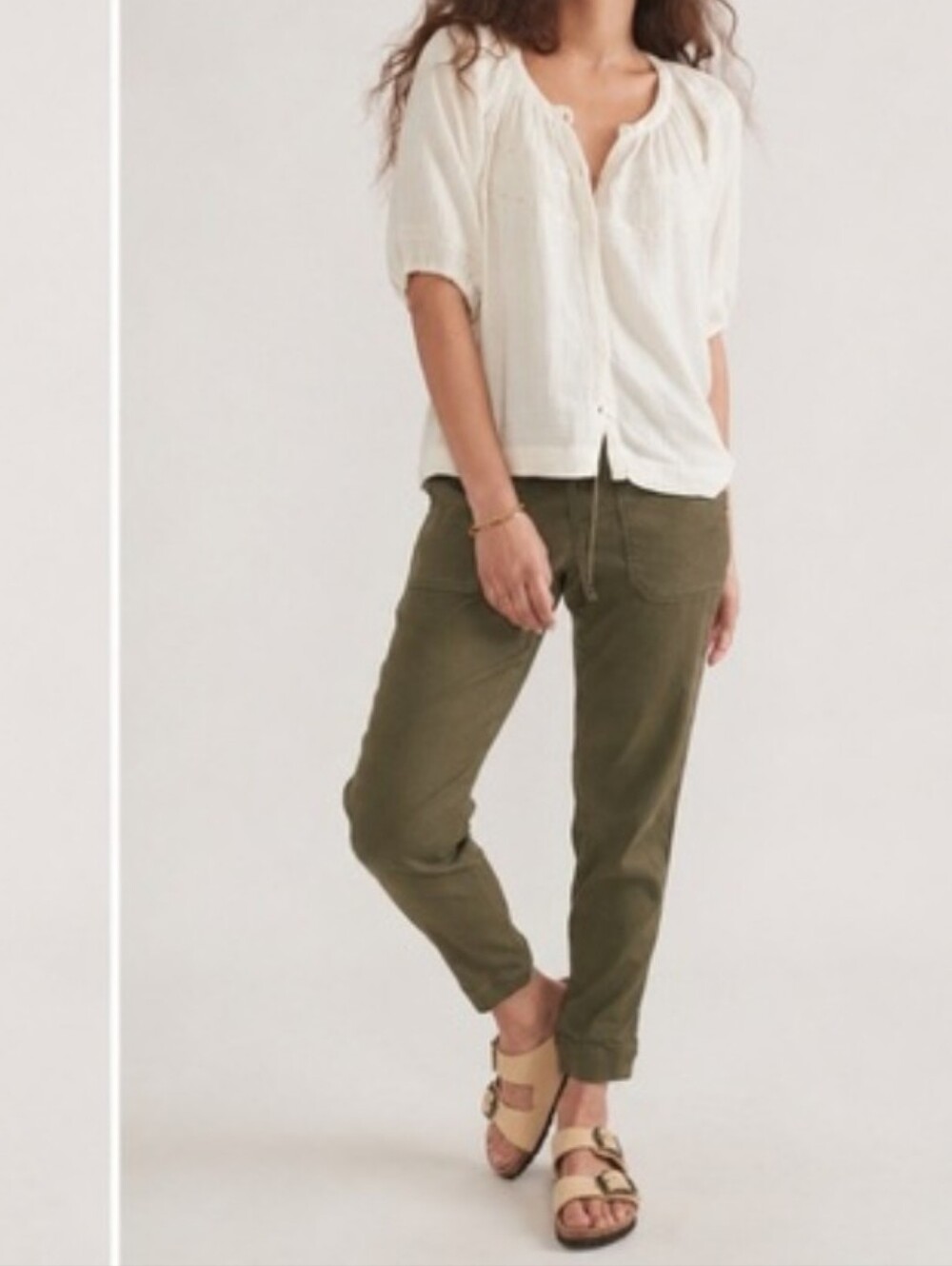 Marine Layer Olive Green Drawstring Luna Joggers Size Small